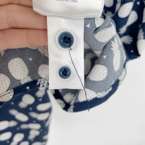 International Report 4 Way Stretch Shirt Men's Medium All Over Print Pineapple - Picture 6 of 7